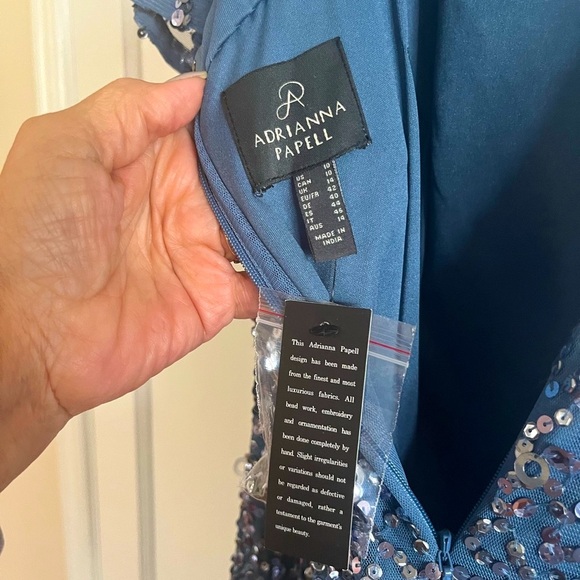 Adrianna Papell Cap Sleeved Sequin Gown - Picture 3 of 6